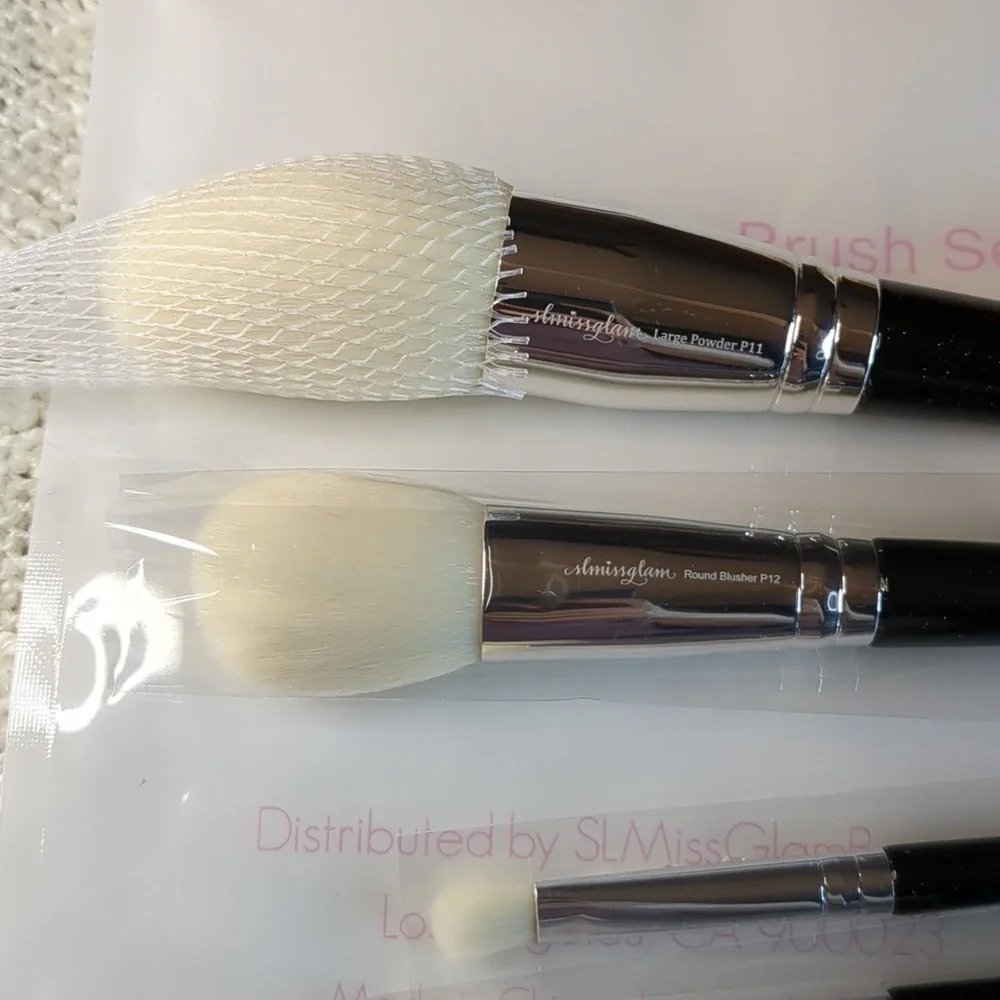 SLMISSGLAM Black & Silver Brush Set 8 items